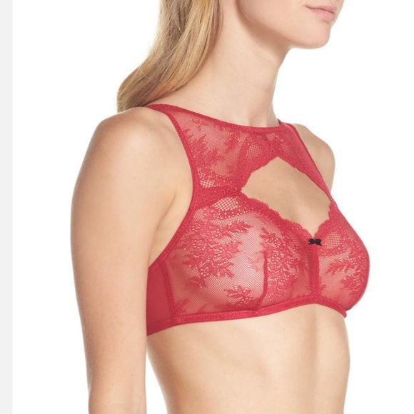 Betsy Johnson Eyelash Lace Cut Out Bralette - Picture 2 of 3